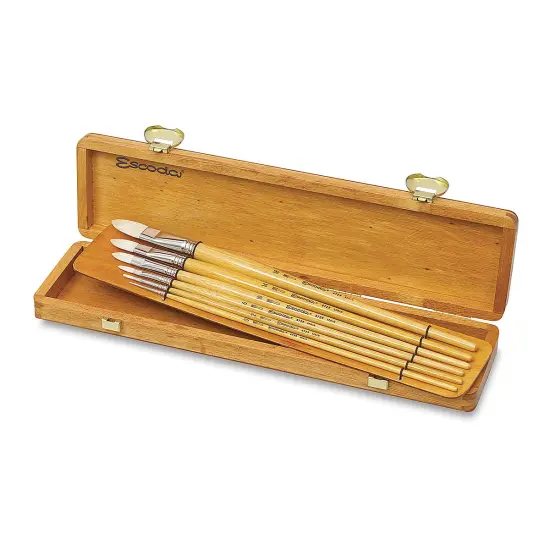 Escoda Chungking Bristle Brush - Set of 6, Filbert {2}