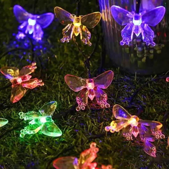Perfect Holiday LED Solar String Lights - Butterfly Design Multicolor {1}