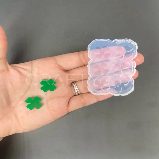 Four Leaf Clover Stud Earring Silicone Mold (A2) {1}