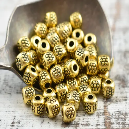*250* 4mm Antique Gold Barrel Spacer Beads {6}