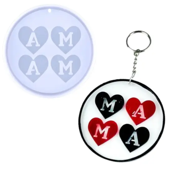 Mama Hearts Keychain or Ornament Mold for Epoxy or UV Resin {1}