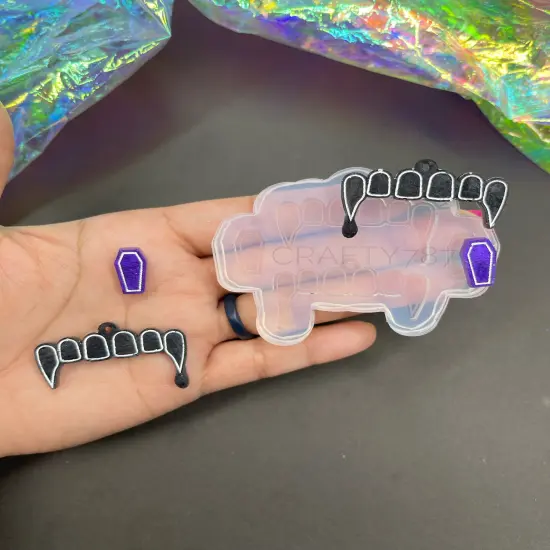 Vampire Teeth Dangle Earring Mold(C4) {3}