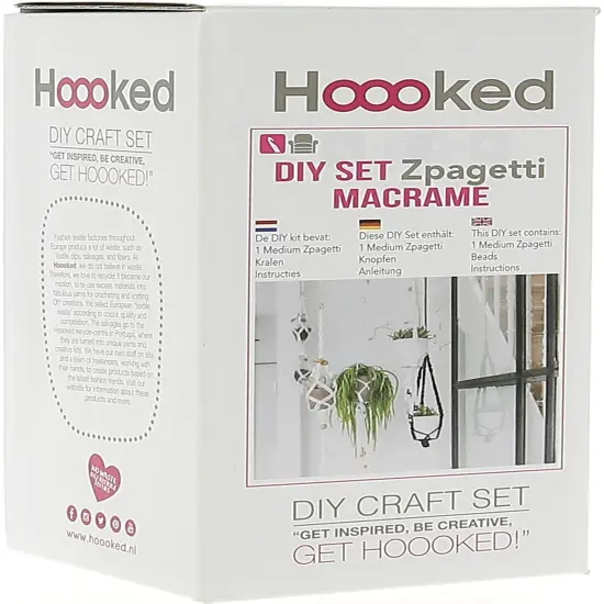 Multipack of 2 - Hoooked Macrame Hanging Basket Kit W/Zpagetti Yarn-White {5}