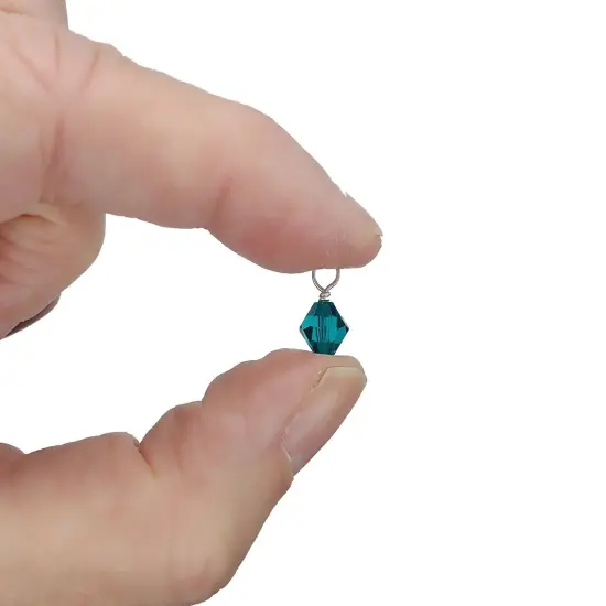 Aqua Blue Bicone Dangles, 25 Crystal 6mm Bead Charms in Teal & Turquoise Shades, Adorabilities {4}