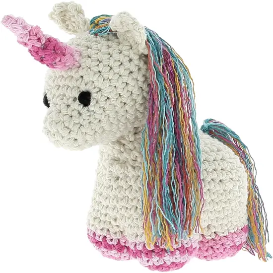 Hoooked Amigurumi DIY Kit W/Eco Barbante Yarn-Unicorn Nora - Off White {4}
