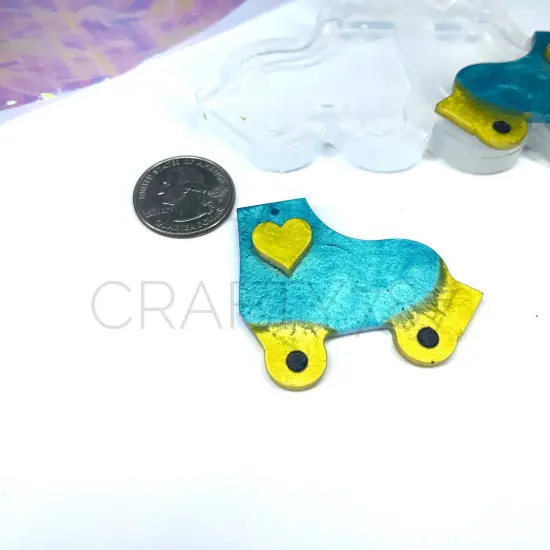 Roller Skates Dangle/Keychain Earrings Silicone Mold (C9) {2}