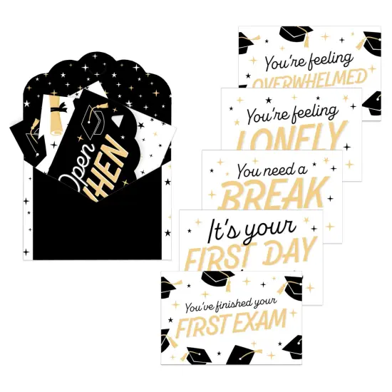 Big Dot of Happiness Goodbye High School, Hello College - Graduation Cards Gift Box Kit - Open When Letters - Set of 8 {1}