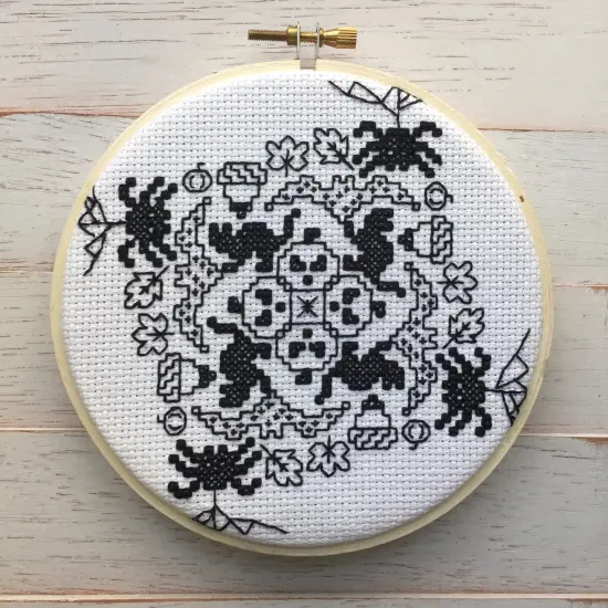 Blackwork Halloween Counted Cross Stitch DIY KIT {1}
