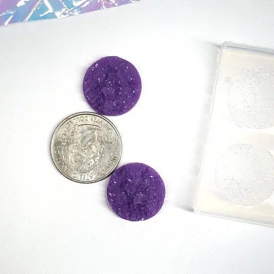 Circle Chunky 20mm Druzy Cabochon Silicone Mold(B2) {4}