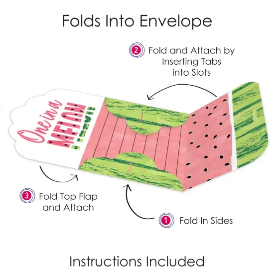 Big Dot of Happiness Sweet Watermelon - Fill-In Cards - Fruit Party Fold and Send Invitations - Set of 8 {6}