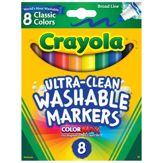 Crayola Ultra-Clean Color Max Broad Washable Markers 8/Pkg-Classic Colors {1}