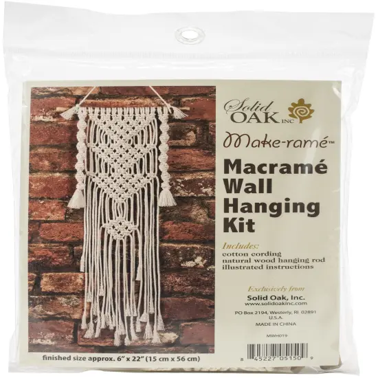 Solid Oak Macrame Wall Hanging Kit-Three Triangles {1}