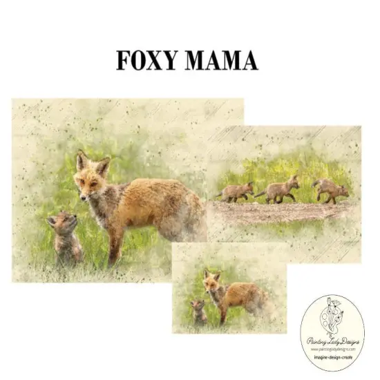 Foxy Mama - Decoupage & Mixed Media Art Paper (small) {2}