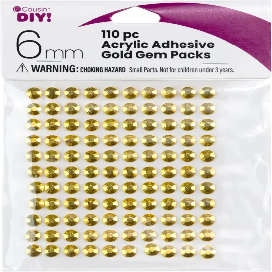 CousinDIY Acrylic Adhesive Gems 6mm-Gold {1}