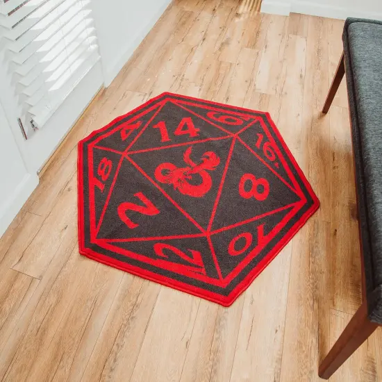 Dungeons & Dragons Red D20 Dice Printed Area Rug | 52 x 45 Inches {7}