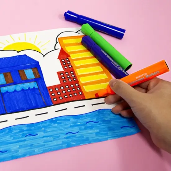 BAZIC Washable Scented Markers 6 Color {5}