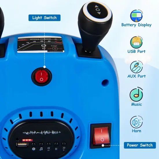 Honeyjoy 12V Bumper Car for Kids Toddlers Electric Ride On Car Vehicle with 360&deg; Spin Blue/Pink/Red/Purple {6}