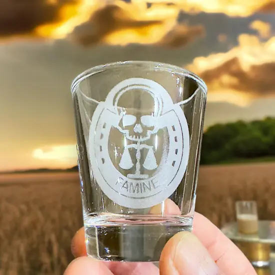 2oz Four Horsemen FAMINE Shot Glass {3}