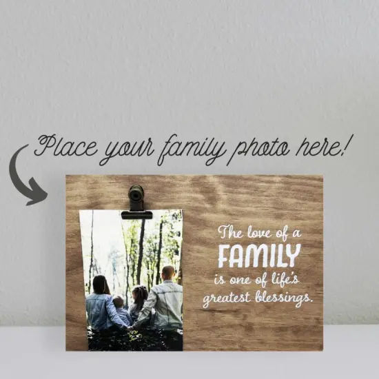 Decorative Wood Clip Frame: Family {1}