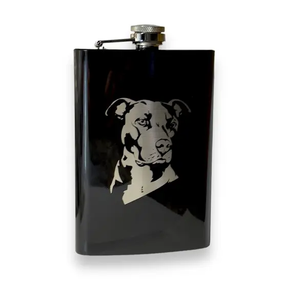 8oz Pit bull Black Flask {1}