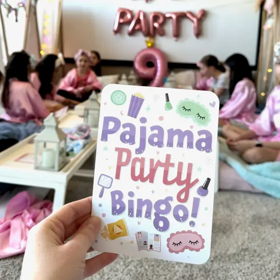 Big Dot of Happiness Pajama Slumber Party - Bingo Cards and Markers - Girls Sleepover Birthday Party Bingo Game - Set of 18 {4}