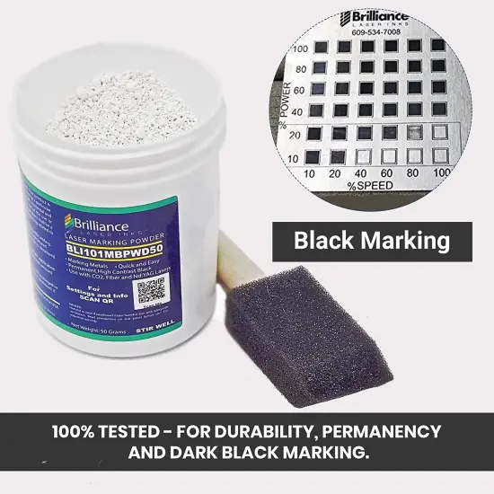 Laser Marking Powder-"Brilliance Laser Inks" -BLI101MBPWD250 Grams- Black Laser Ink Powder for Metals Marking with CO2/Fiber/YAG (250 Grams) {4}