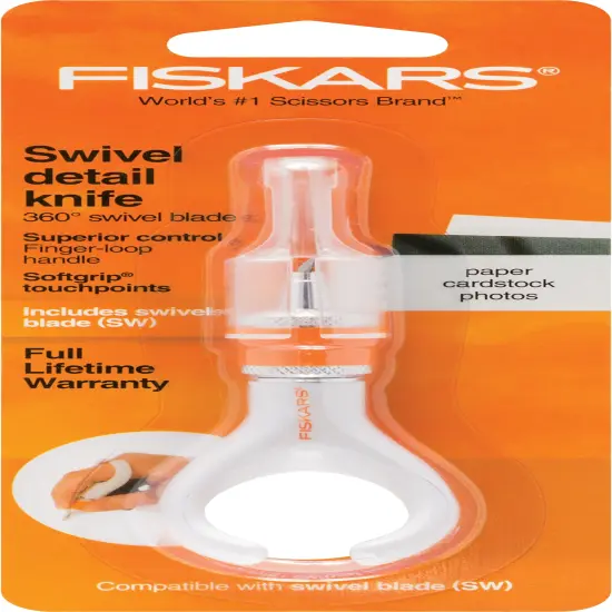 Fiskars Fingertip Swivel Knife-Orange/White {1}