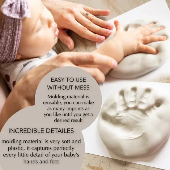 Sweet Memories baby hands and feet casting kit for babies 0-9 months old, makes 2-8 casts White {2}