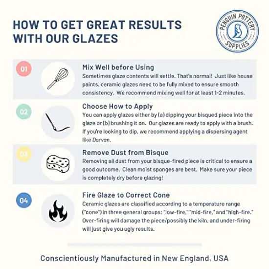 Penguin Pottery - Celadon Series - Black - Mid Fire Glaze, High Fire Glaze, Cone 5-6 for Mid Fire Clay, High Fire Clay - Ceramic Glaze Pottery (1 Pint | 16 oz | 473 ml) {2}