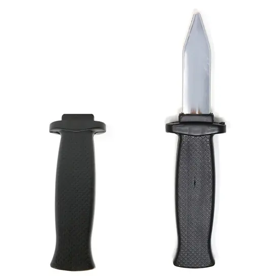 Disappearing Trick Knife - Retractable Fake Plastic Blade - Costume Prop or Prank Gag Toy for Halloween, April Fools - 7.5 Long with 3 Blade {3}