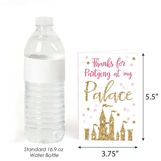 Big Dot of Happiness Little Princess Crown - Pink and Gold Princess Baby Shower or Birthday Party Thank You Cards (8 count) {4}