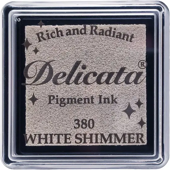 Delicata Small Pigment Ink Pad-White Shimmer {1}