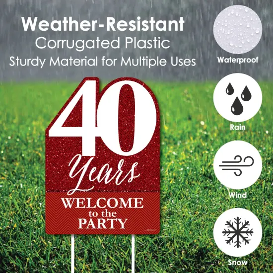 Big Dot of Happiness We Still Do - 40th Wedding Anniversary - Party Decorations - Anniversary Party Welcome Yard Sign {4}