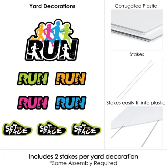 Big Dot of Happiness Set the Pace - Running - Yard Sign and Outdoor Lawn Decorations - Track, Cross Country or Marathon Party Yard Signs - Set of 8 {6}