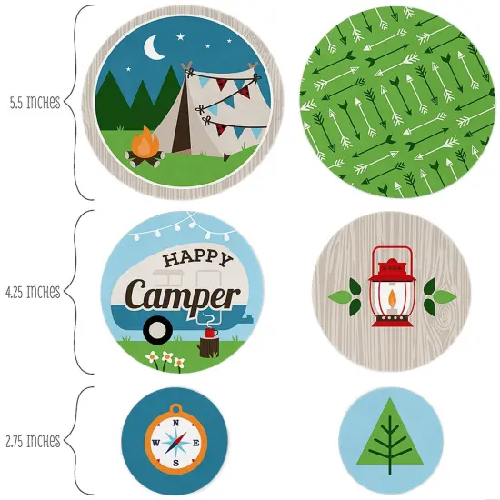 Big Dot of Happiness Happy Camper - Camping Baby Shower or Birthday Party Giant Circle Confetti - Party Decorations - Large Confetti 27 Count {3}