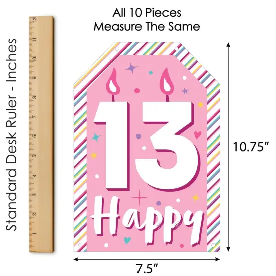 Big Dot of Happiness Girl 13th Birthday - Hanging Vertical Paper Door Banners - Official Teenager Birthday Party Wall Decor Kit - Indoor Door Decor {7}