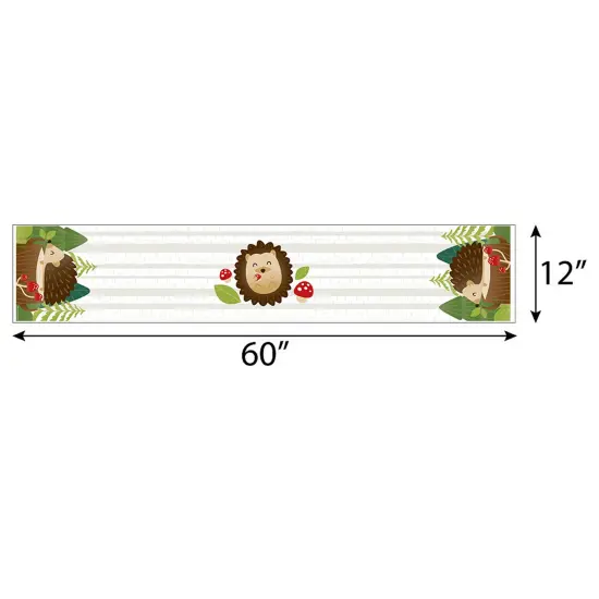 Big Dot of Happiness Forest Hedgehogs - Petite Woodland Birthday Party or Baby Shower Paper Table Runner - 12 x 60 inches {4}