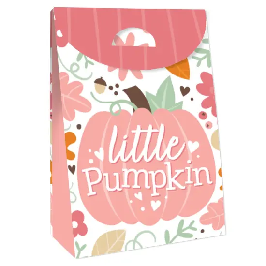 Big Dot of Happiness Girl Little Pumpkin - Fall Birthday or Baby Shower Gift Favor Bags - Party Goodie Boxes - Set of 12 {4}