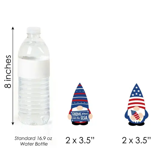 Big Dot of Happiness Patriotic Gnomes - DIY Shaped Memorial Day, 4th of July and Labor Day Gnome Party Cut-Outs - 24 Count {6}