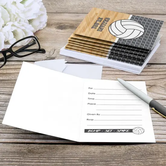 Big Dot of Happiness Bump, Set, Spike - Volleyball - Fill In Baby Shower or Birthday Party Invitations (8 count) {6}