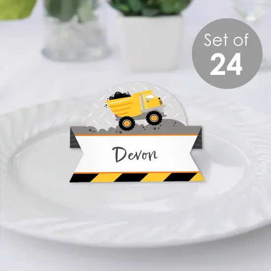 Big Dot of Happiness Dig It - Construction Party Zone - Baby Shower or Birthday Party Tent Buffet Card - Table Setting Name Place Cards - Set of 24 {3}