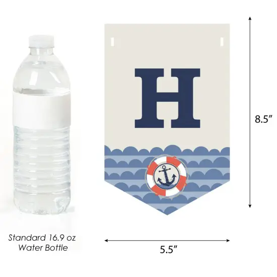 Big Dot of Happiness Ahoy - Nautical - Birthday Party Bunting Banner - Anchor Party Decorations - Happy Birthday {4}