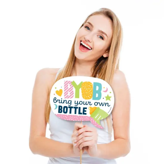 Big Dot of Happiness Funny Colorful Baby Shower - Gender Neutral Party Photo Booth Props Kit - 10 Piece {3}