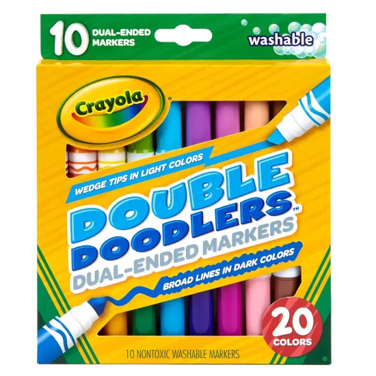 Crayola Dual-Ended Washable Double Doodlers Markers 10/Pkg-Assorted Colors {1}