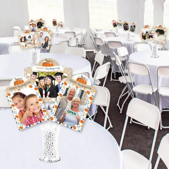 Big Dot of Happiness Happy Thanksgiving - Fall Harvest Party Picture Centerpiece Sticks - Photo Table Toppers - 15 Pieces {4}