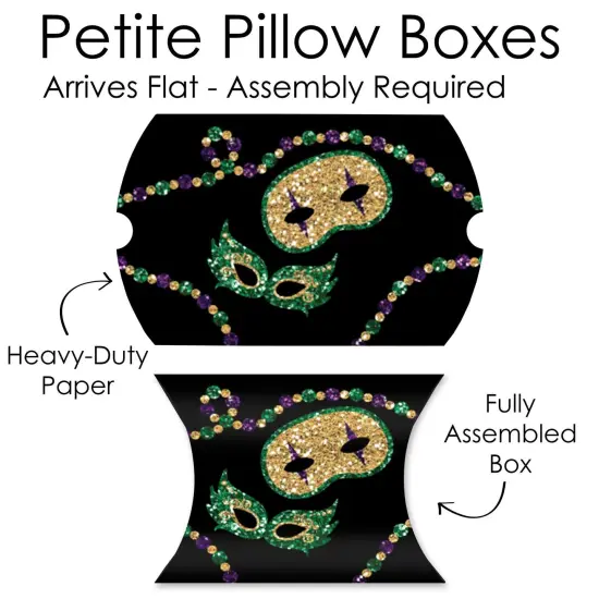 Big Dot of Happiness Mardi Gras - Favor Gift Boxes - Masquerade Party Petite Pillow Boxes - Set of 20 {7}