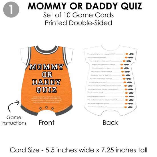 Big Dot of Happiness Nothin&rsquo; But Net - Basketball - 4 Baby Shower Games - 10 Cards Each - Gamerific Bundle {6}