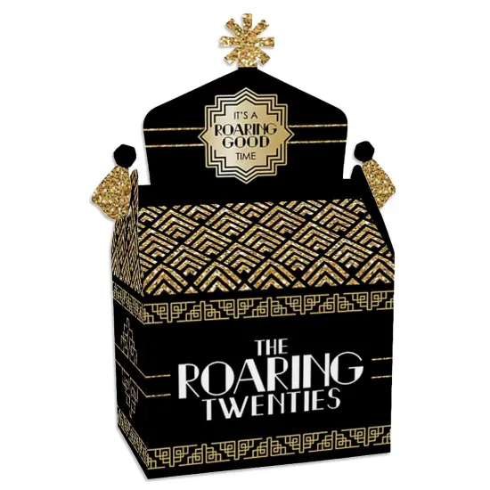 Big Dot of Happiness Roaring 20's - Treat Box Party Favors - 1920s Art Deco Jazz Party Goodie Gable Boxes - Set of 12 {1}