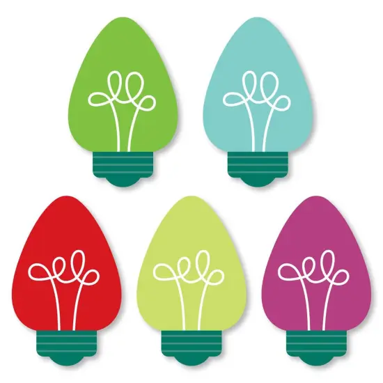 Big Dot of Happiness Christmas Light Bulbs - DIY Shaped Holiday Party Cut-Outs - 24 Count {1}
