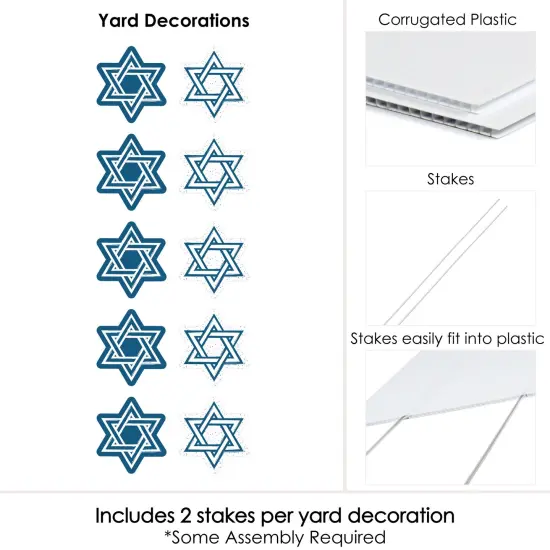 Big Dot of Happiness Happy Hanukkah - Star of David Lawn Decorations - Outdoor Chanukah Yard Decorations - 10 Piece {7}
